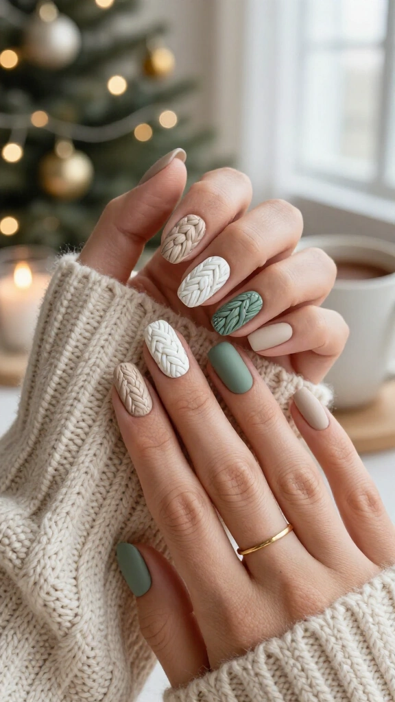 3D chunky knit sweater texture
