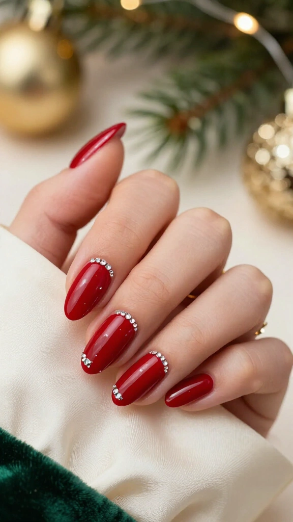 Classic cherry red with crystal cuticles
