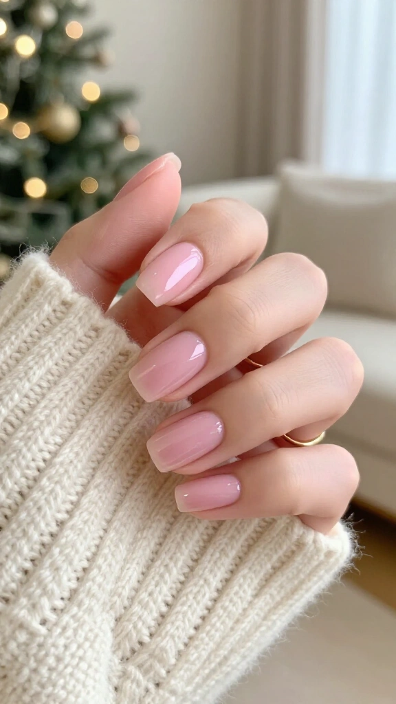 Milky pink squoval minimalism