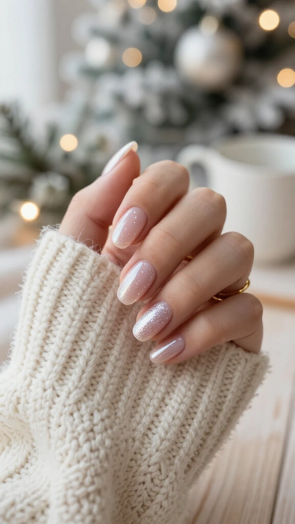 Pink chrome glazed donut nails