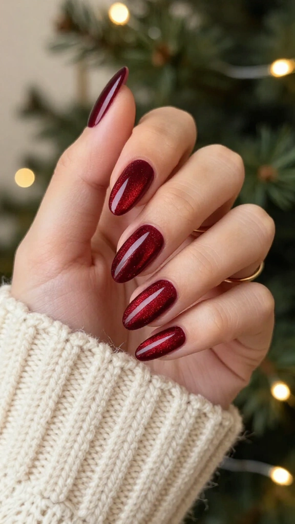 Velvet Red Magnetic Cat-Eye