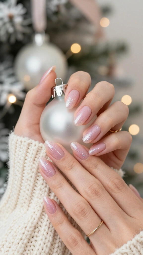 Sheer jelly pink with glitter specks