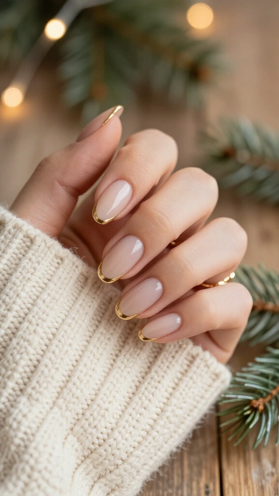 Modern Metallic French Outline