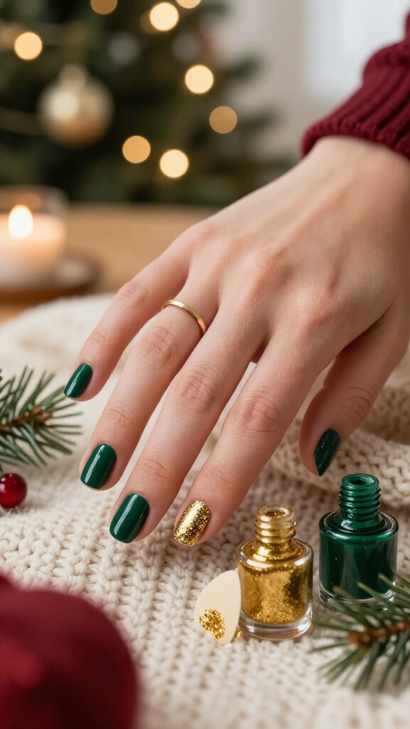Single Glitter Accent Finger