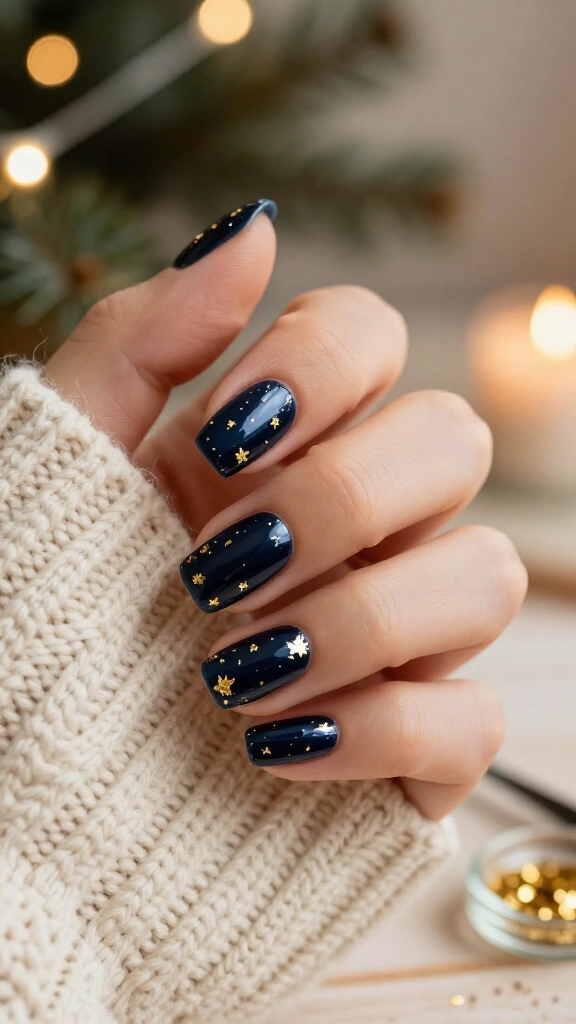 Midnight sky with gold stars