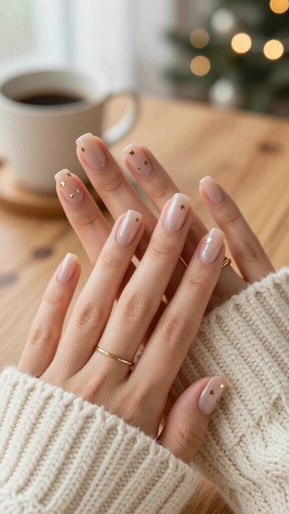 Star Decals on Bare Nails