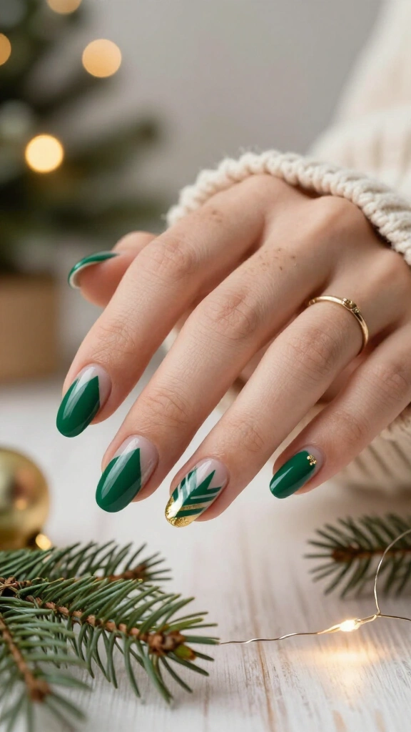 Negative space geometric pine