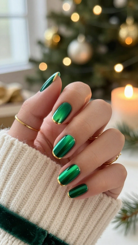 Emerald chrome with gold tips