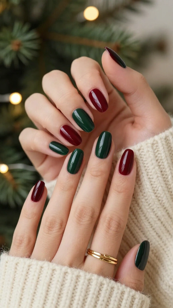 Holly berry crimson and pine contrast