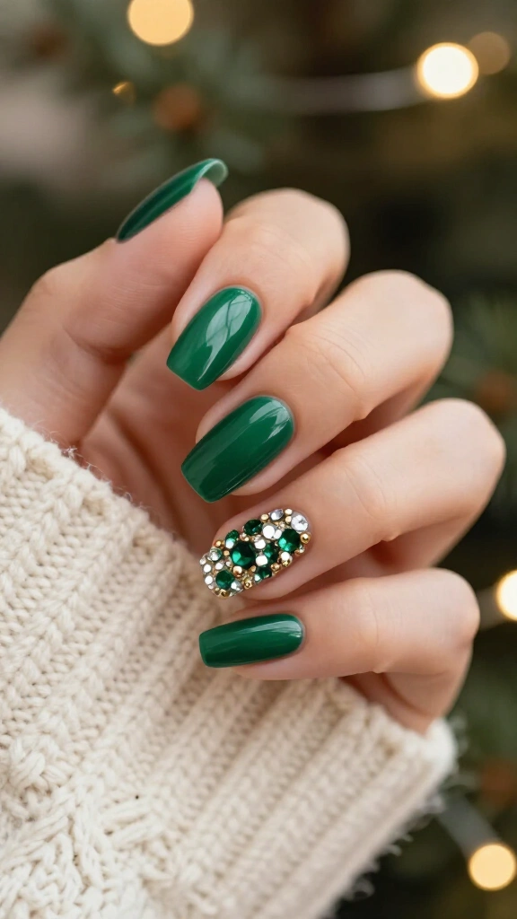 Jewel-encrusted pine nails