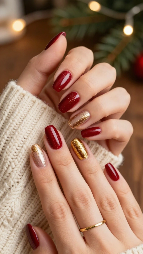 Crimson Velvet with Fine Gold Dust