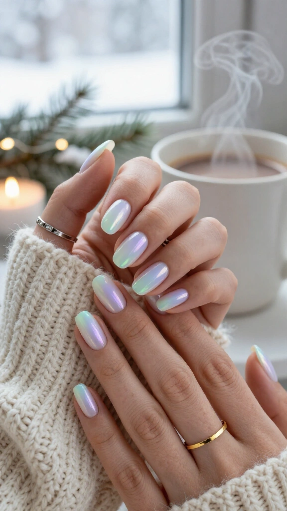 Glazed Opal Iridescent Winter Glow