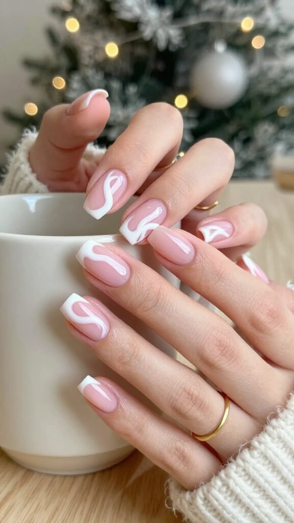 Peppermint swirl negative space art