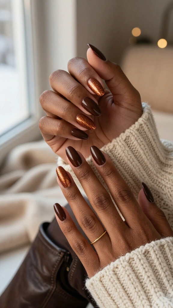 Molten Bronze and Chocolate Shimmer