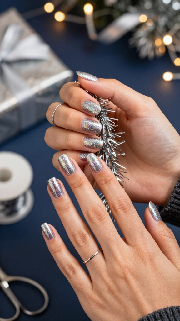 Silver Holographic Tinsel Explosion