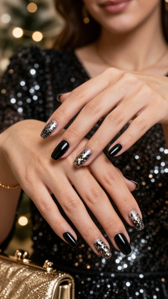 Black Tie Onyx with Confetti Glitter