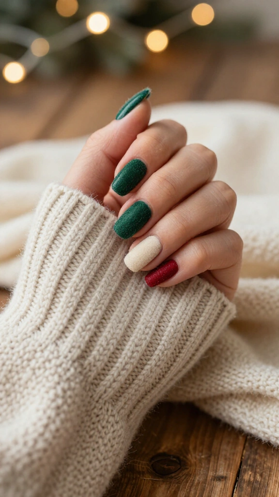 Fuzzy flocked sweater nails