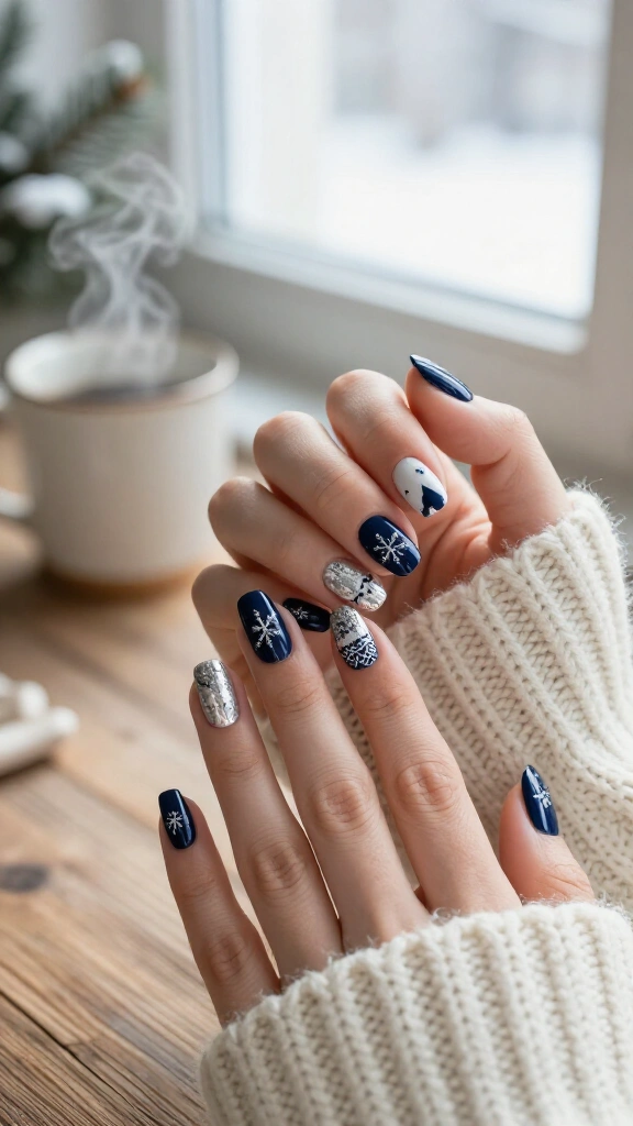 Nordic navy and silver
