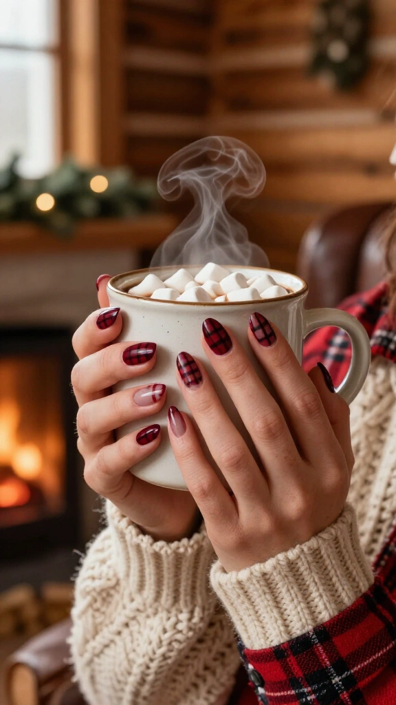 Buffalo plaid flannel sweater