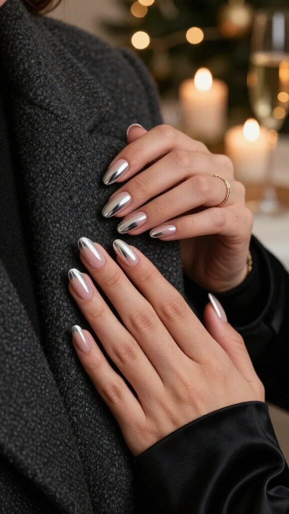 Molten platinum French tips
