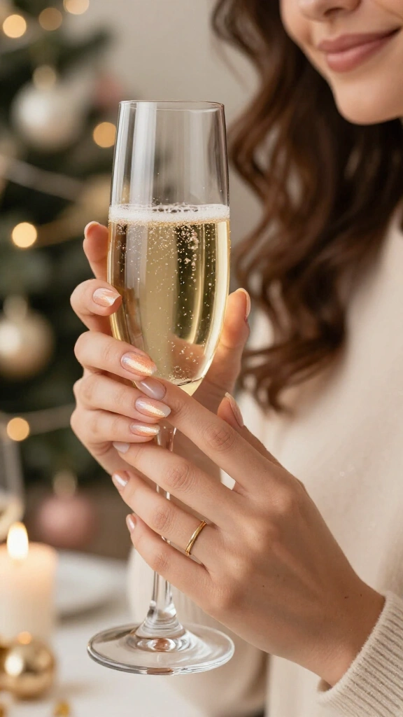 Frosted champagne shimmer fade