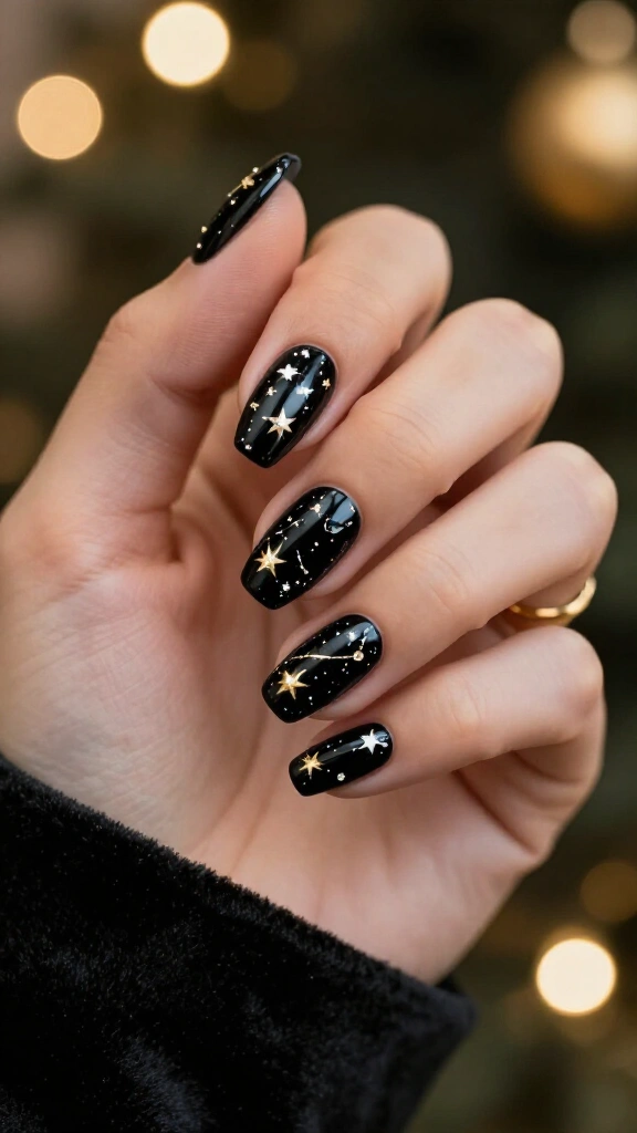 Onyx black with celestial constellations