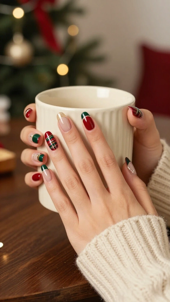 French Tip Plaid Hybrid