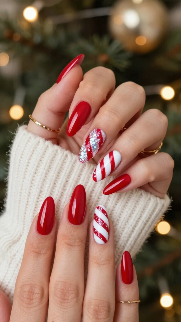 Candy Cane Swirl Coffin Tips