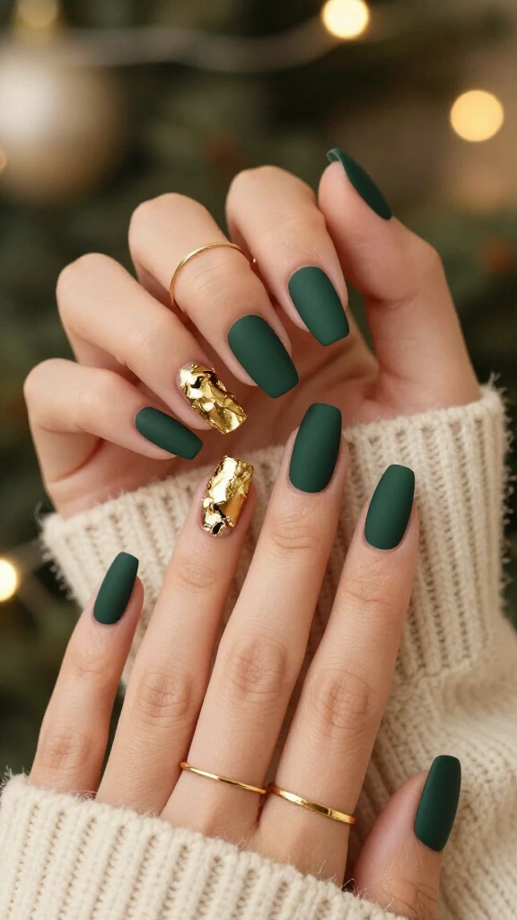 Matte Forest Green with Gold Foil