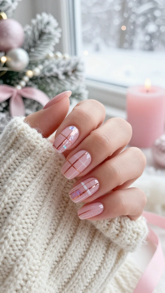 Blush Pink Winter Wonderland Plaid