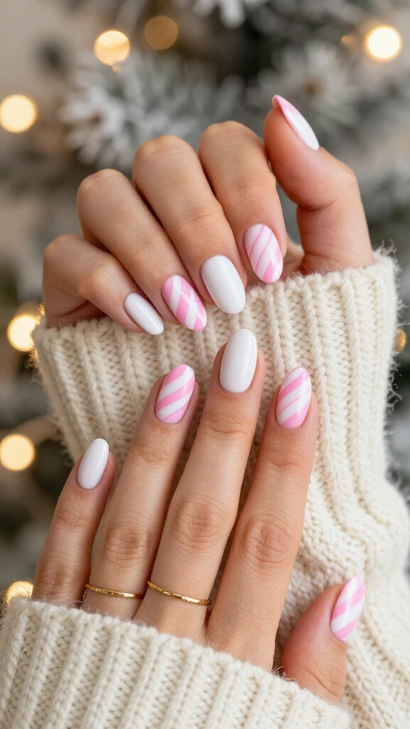 Classic pink and white candy cane stripes