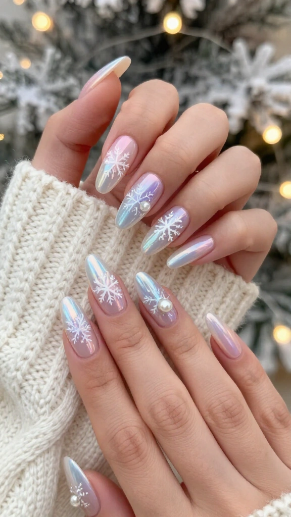 Pearlescent Snowflake Acrylics
