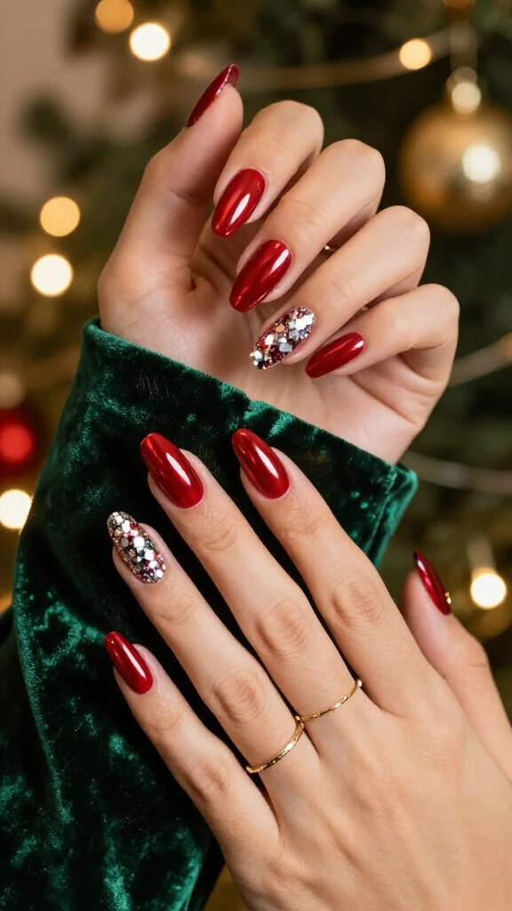 Classic Scarlet Red with Chunky Glitter