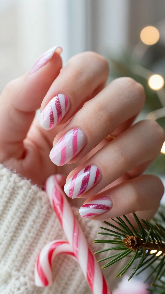 Pink chrome candy cane swirls