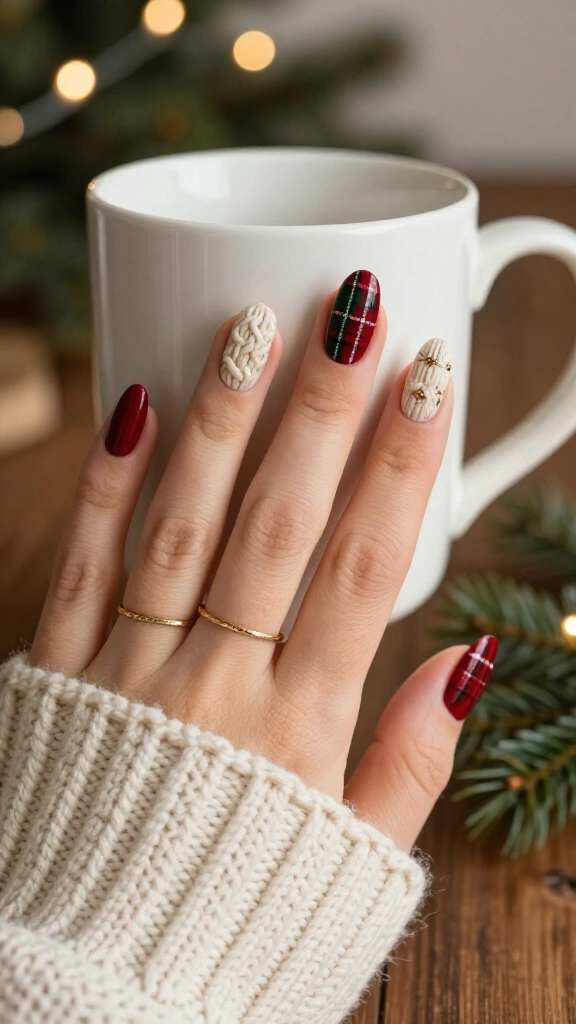 Sweater Knit & Plaid Mashup