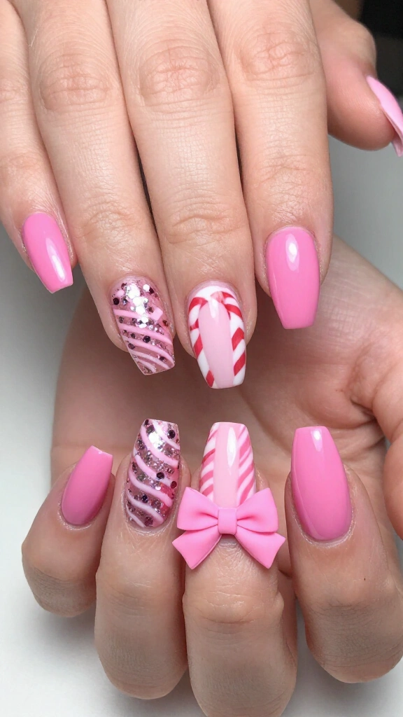 Mix-and-match pink candy cane set