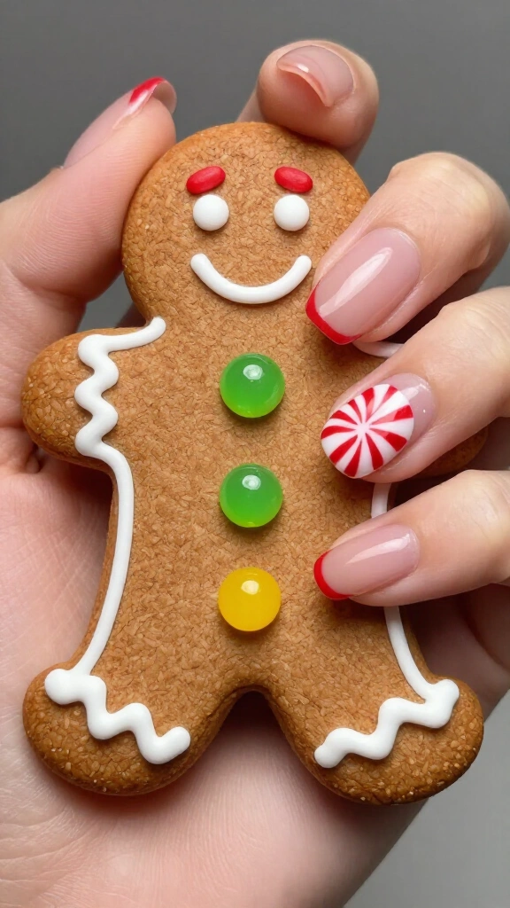 Tiny gumdrop and peppermint accents