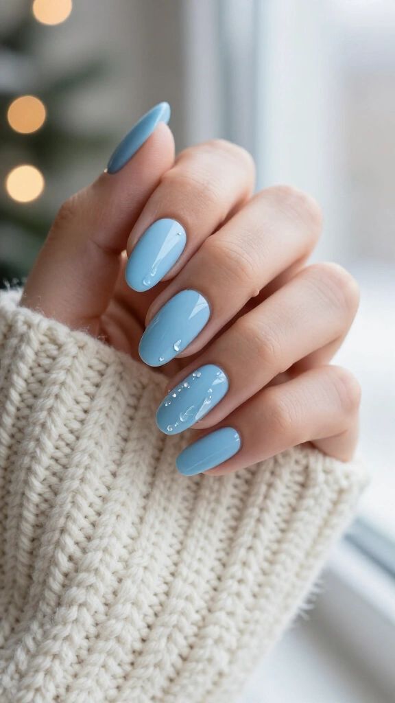Matte Powder Blue with Glossy Drips