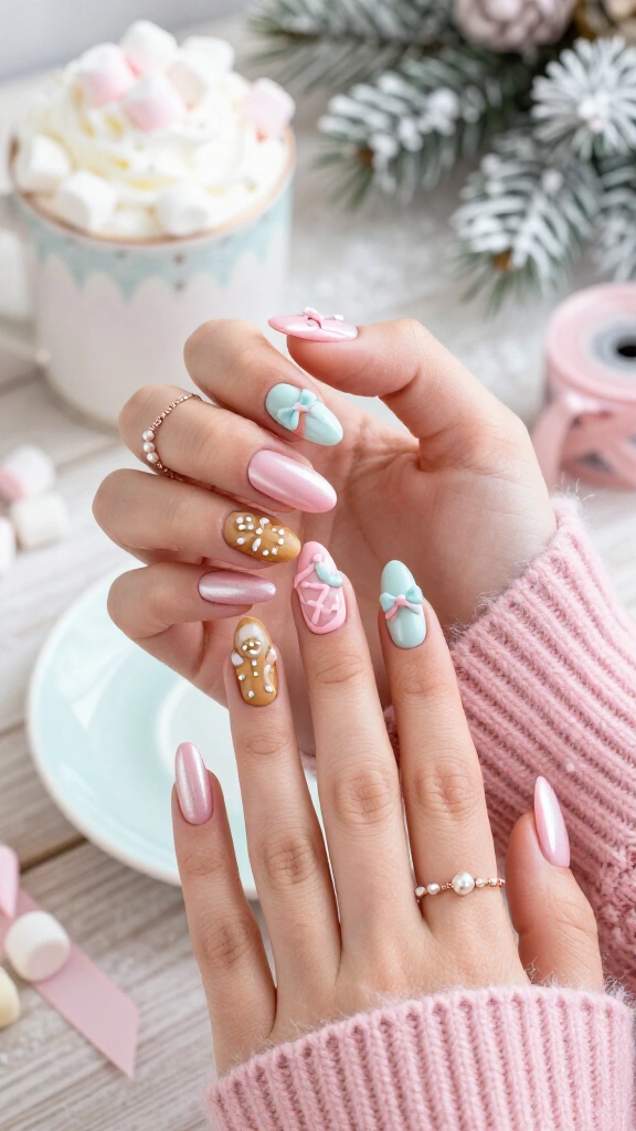 Pastel pink gingerbread wonderland