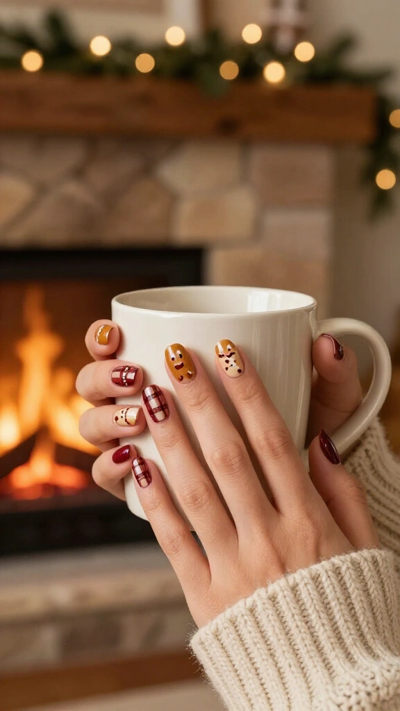 Half-and-half gingerbread and plaid