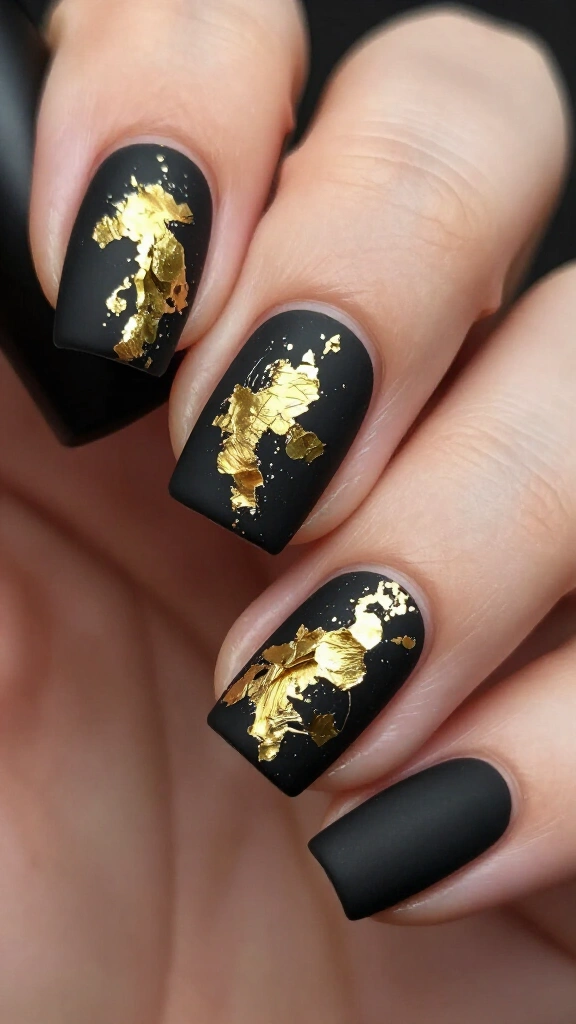 Matte Black with Molten Gold Foil