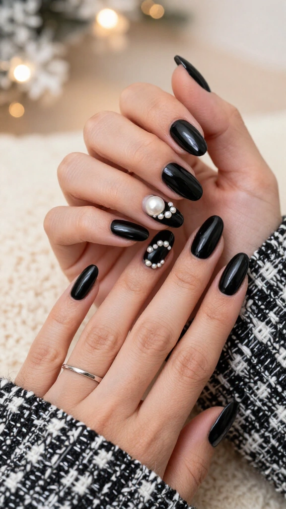 Glossy Patent Leather with Pearl Accents