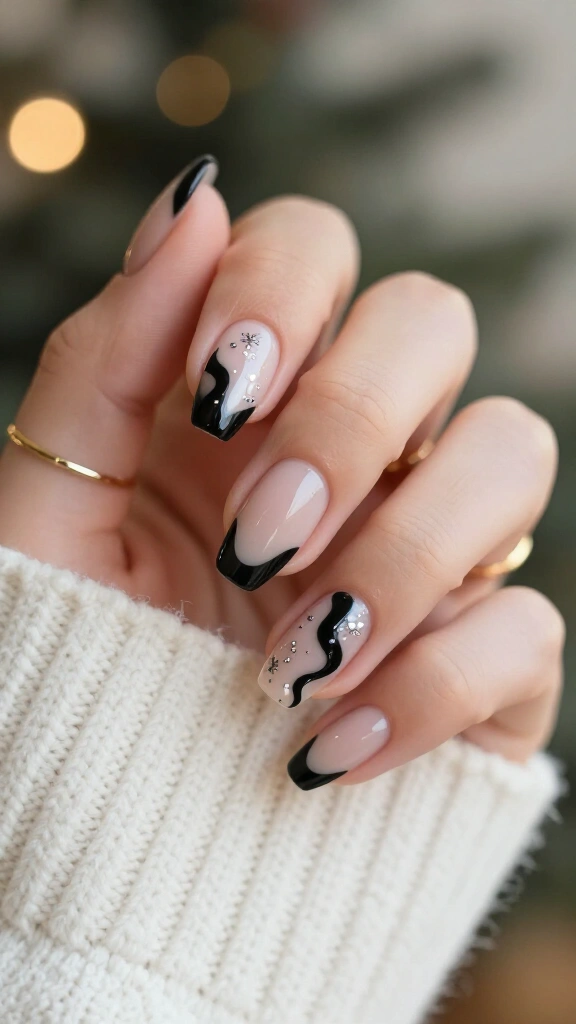 Noir swirls on sheer nude bases