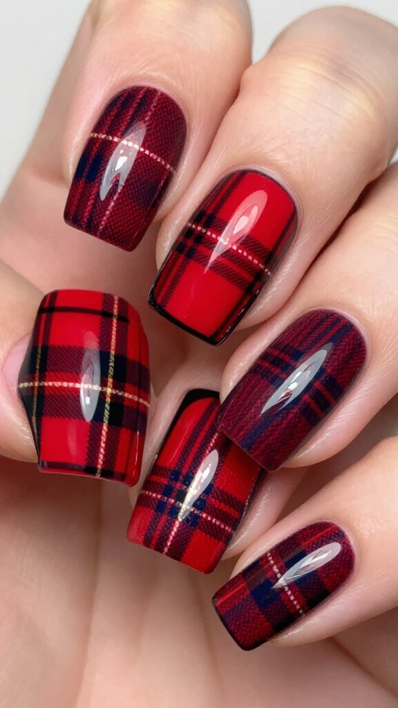Moody tartan print with black borders