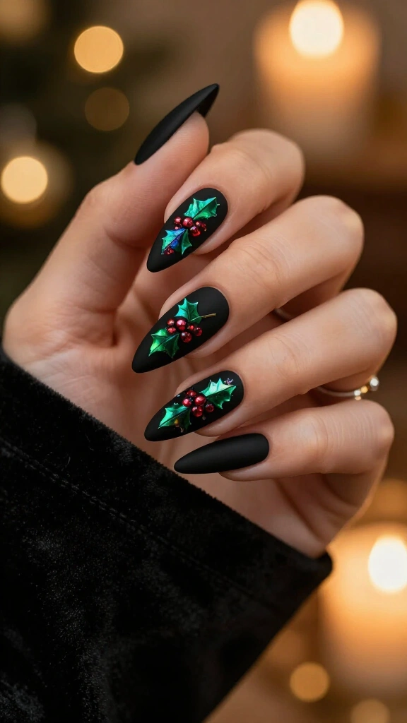 Matte Black & Holographic Holly