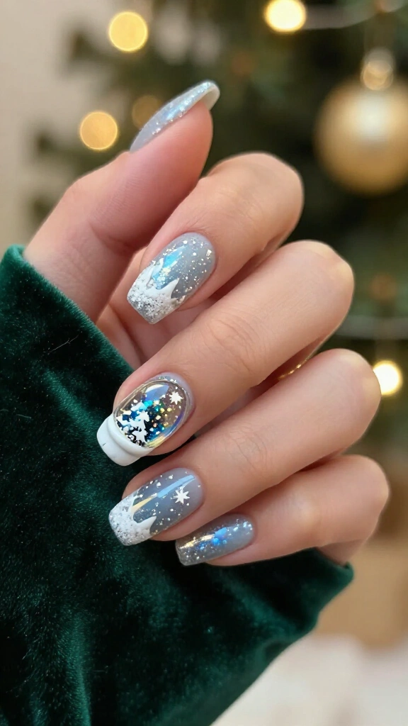 Glass snow globe bubbles