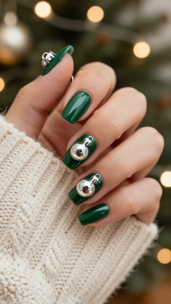 Chrome bauble bulbs with raised texture