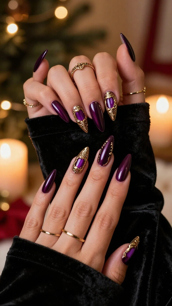 Royal Plum with Baroque Gold