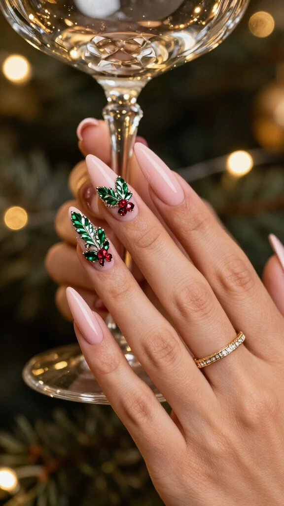 Blinged-Out Mistletoe Claws