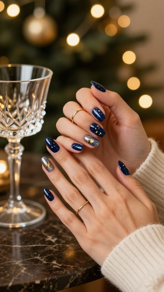 Midnight Blue Celestial Stars